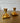 Pair of Vintage Brass Candlestick Holders with Short Taper Candles
