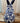 10” Vintage Blue & White Floral Porcelain Rabbit