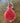 Hand blown red speckled hanging vase