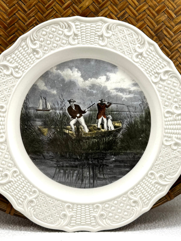 Vintage Currier & Ives “Rail Shooting” Collector Plate – Delano Studios, 10”, 1970s Americana