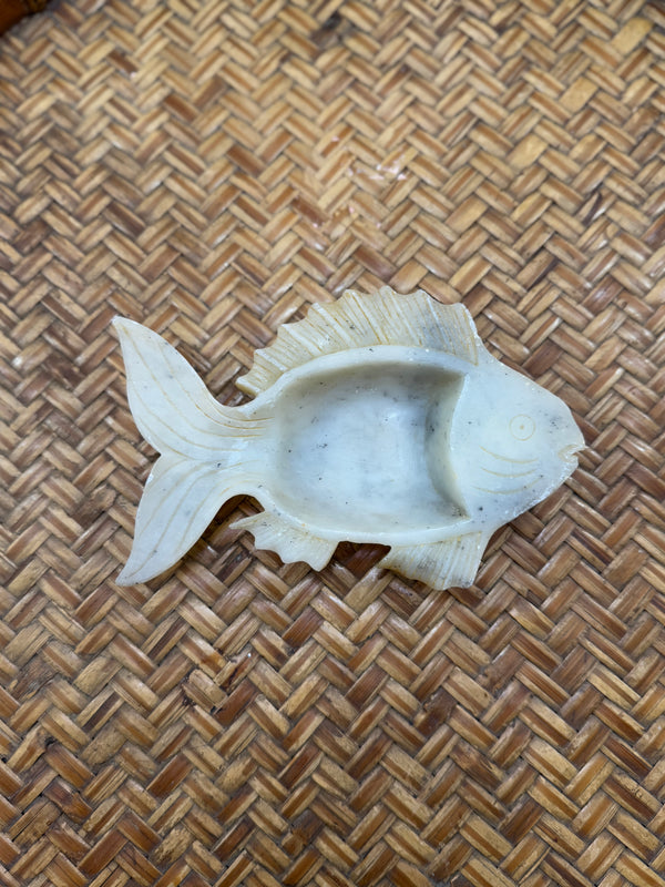 Vintage Carved Stone Fish Dish – 6” x 3.5”