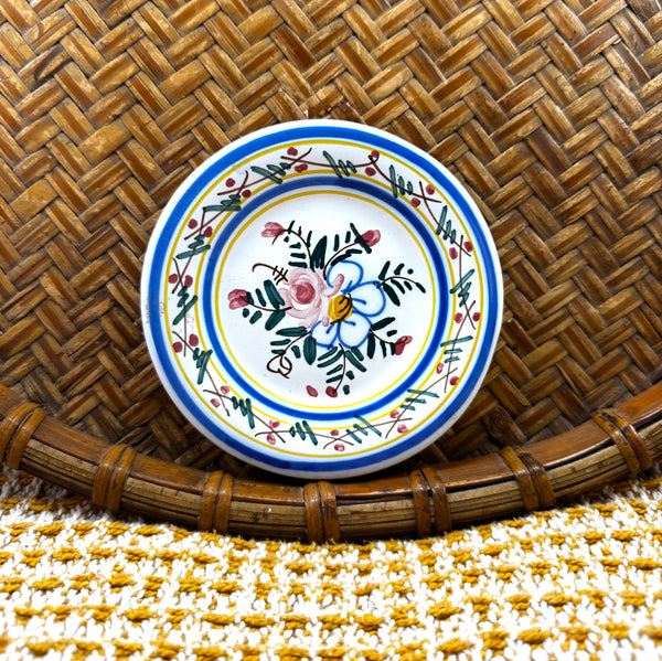 Small Hand-Painted Floral Ceramic Plate
